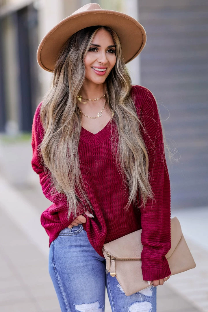 PR-01 Small CBRAND Cozy On Up Sweater - Wine 6 PR-01 Small CBRAND Cozy On Up Sweater - Wine