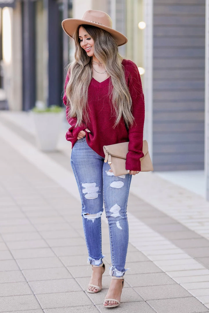 PR-01 Small CBRAND Cozy On Up Sweater - Wine 5 PR-01 Small CBRAND Cozy On Up Sweater - Wine