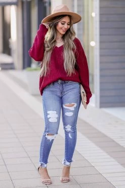 PR-01 Small CBRAND Cozy On Up Sweater - Wine 13 PR-01 Small CBRAND Cozy On Up Sweater - Wine