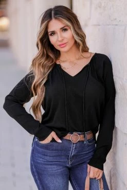 NK-01 CBRAND Pleasantly Surprised Peasant Top - Black