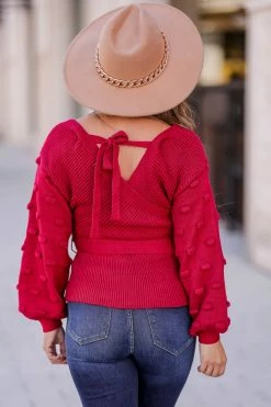 MA-01 CBRAND Summer's End Wrap Sweater - Berry