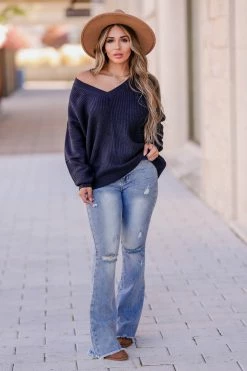 PR-01 Small CBRAND Cozy On Up Sweater - Navy