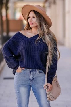 PR-01 Small CBRAND Cozy On Up Sweater - Navy