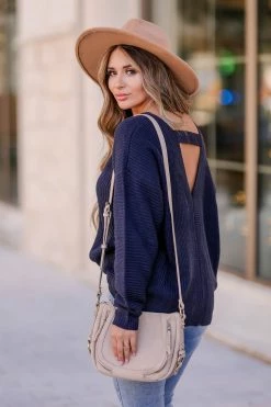 PR-01 Small CBRAND Cozy On Up Sweater - Navy