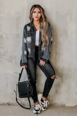 POL Electric Love French Terry Jacket - Vintage Black Outerwear