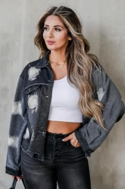 POL Electric Love French Terry Jacket - Vintage Black Outerwear