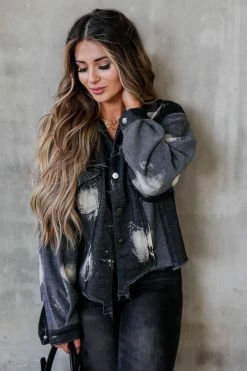 POL Electric Love French Terry Jacket - Vintage Black Outerwear