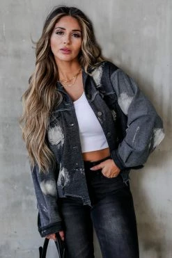 POL Electric Love French Terry Jacket - Vintage Black Outerwear