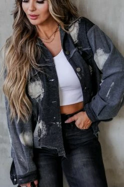 POL Electric Love French Terry Jacket - Vintage Black Outerwear