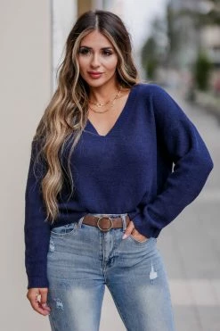 NK-01 CBRAND All Smiles Knit Sweater - Navy Small