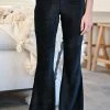 Chatoyant Walk Tall Corduroy Flare Pants - Black Bottoms