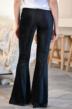 Chatoyant Walk Tall Corduroy Flare Pants - Black Bottoms