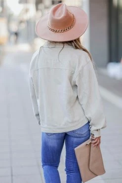 POL Stare Down Corduroy Raw Hem Shacket - Cream 13 POL Stare Down Corduroy Raw Hem Shacket - Cream