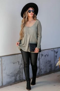 POL Pastel Sky Top - Olive