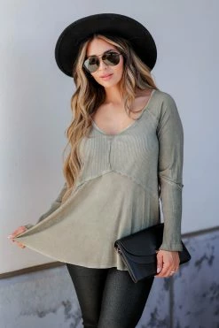 POL Pastel Sky Top - Olive