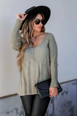 POL Pastel Sky Top - Olive