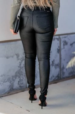 KAN CAN Remi Vegan Leather Pants - Black Bottoms