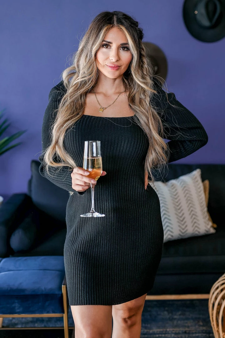 Promesa Sew In Love Sweater Dress - Black 7 Promesa Sew In Love Sweater Dress - Black