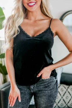 FL-01 CBRAND Fall In Love Lace Trim Cami - Black Small 10 FL-01 CBRAND Fall In Love Lace Trim Cami - Black Small