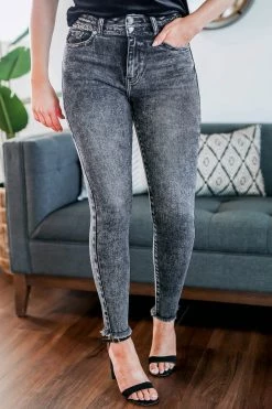 Bottoms KAN CAN Gracie Raw Hem Jeans - Vintage Black