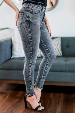 Bottoms KAN CAN Gracie Raw Hem Jeans - Vintage Black