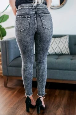 Bottoms KAN CAN Gracie Raw Hem Jeans - Vintage Black 11 Bottoms KAN CAN Gracie Raw Hem Jeans - Vintage Black