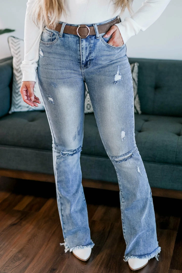 RN RISEN Della Flare Jeans - Light Wash 6 RN RISEN Della Flare Jeans - Light Wash