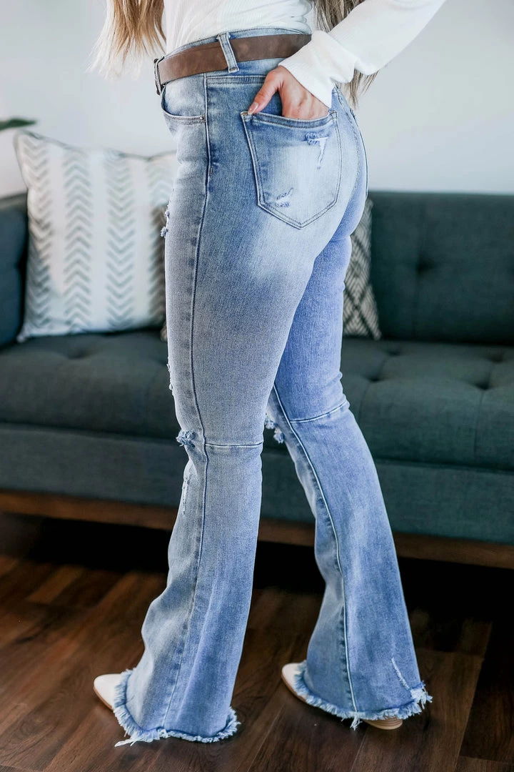 RN RISEN Della Flare Jeans - Light Wash 5 RN RISEN Della Flare Jeans - Light Wash