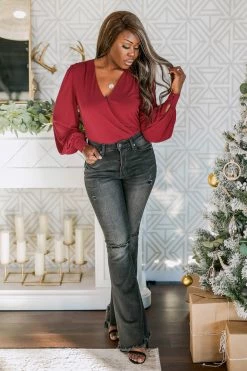 FL-01 CBRAND Meet Me There Bodysuit - Wine Small