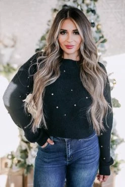 MA-01 Large CBRAND Starry Night Crystal Sweater - Black