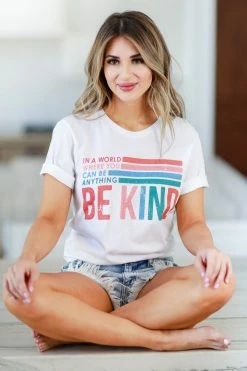 KA New Arrivals Be Anything Be Kind Graphic Tee - White