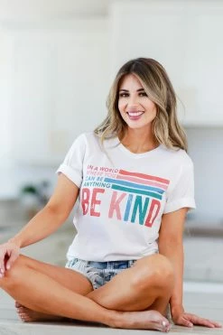 KA New Arrivals Be Anything Be Kind Graphic Tee - White
