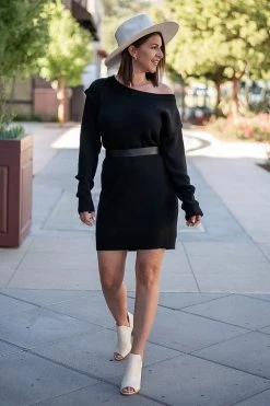 PR-01 CBRAND Turn Heads Sweater Dress - Black Large