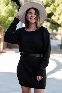 PR-01 CBRAND Turn Heads Sweater Dress - Black Large