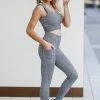 Mono B Small Power Up Ribbed Activewear - Grey