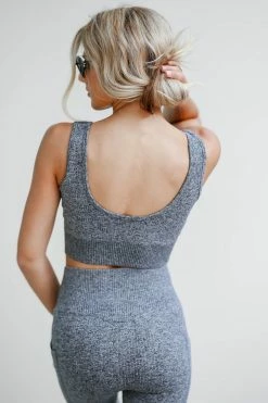 Mono B Small Power Up Ribbed Activewear - Grey