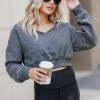 Mono B Large Like A Champ Cropped Pullover Sweatshirt - Charcoal 2 Mono B Large Like A Champ Cropped Pullover Sweatshirt - Charcoal