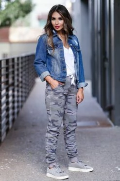 Love Tree Fashion The Classics Distressed Denim Jacket - Dark Wash Outerwear