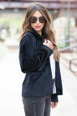 Promesa Small CBRAND Up Till Midnight Velvet Blazer - Black 14 Promesa Small CBRAND Up Till Midnight Velvet Blazer - Black