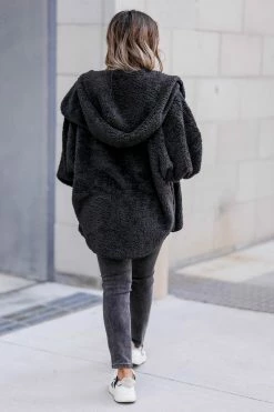 MA-01 CBRAND Stay Sweet Sherpa Cardigan - Black