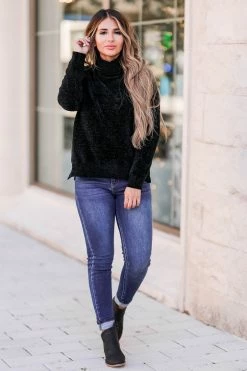 MA-01 CBRAND Pick Me Chenille Sweater - Black Large