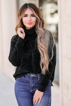 MA-01 CBRAND Pick Me Chenille Sweater - Black Large