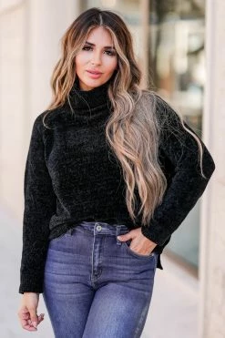 MA-01 CBRAND Pick Me Chenille Sweater - Black Large