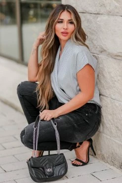 KAN CAN Mandy Distressed Skinny Jeans - Vintage Black