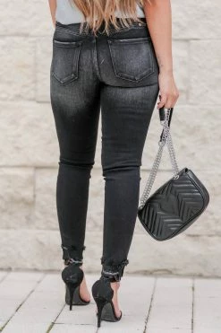 KAN CAN Mandy Distressed Skinny Jeans - Vintage Black