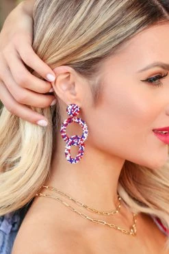 Treasure Jewels Cabana Handcrafted Interlocking Earring - Americana Accessories
