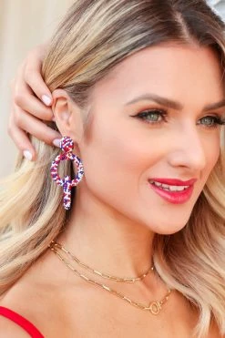Treasure Jewels Cabana Handcrafted Interlocking Earring - Americana Accessories