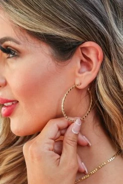 Treasure Jewels All In The Details Hoop Earrings - Crystal