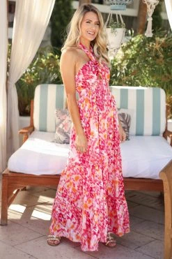 DD-1 New Arrivals California Dreaming Halter Maxi Dress - Fuchsia 9 DD-1 New Arrivals California Dreaming Halter Maxi Dress - Fuchsia