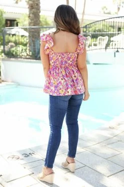EN Small Wonders Floral Top - Hot Pink